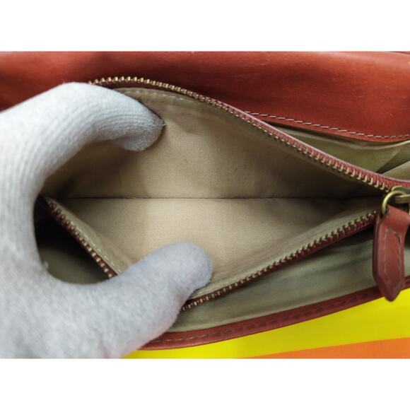 Frye Brown Leather Logo Credit Card ID Window Trifold Long Wallet - Picture 11 of 12